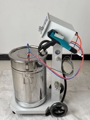 Maschinen und Apparate für die Pulverbeschichtung von Metalloberflächen mit elektrostatischen Handsprühpistolen